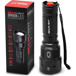 GearLight High-Powered LED Flashlight S1200 -Mid Size, Zoomable, Water Resistant
